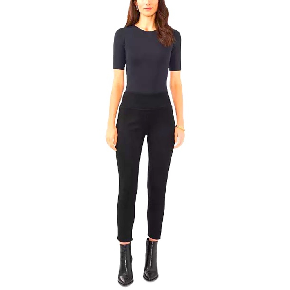 NEW Vince Camuto Women’s Wide Waistband Pull On Leggings Black Suede Small